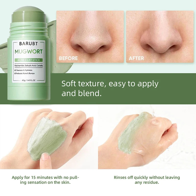 Mugwort Blackhead Removal Stick – Pore Cleansing Solid Mask for Smooth, Clear Skin
