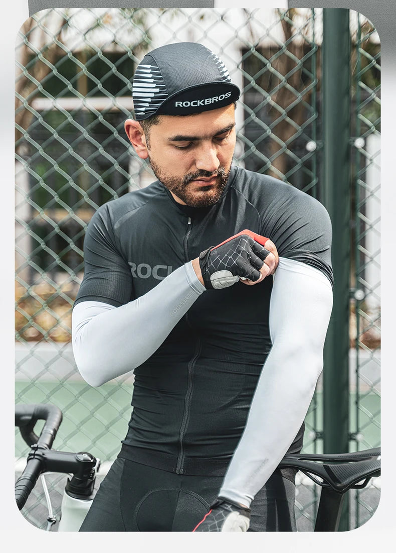 ROCKBROS Ice Silk Arm Sleeves – UV Protection for Cycling, Running & Outdoor Sports
