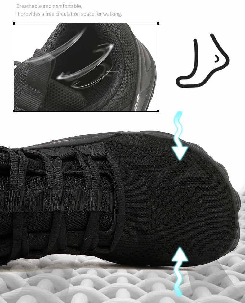 Wide-Fit Barefoot Hiking Shoes – Plus Size Outdoor & Indoor Sports Shoes for Men & Women