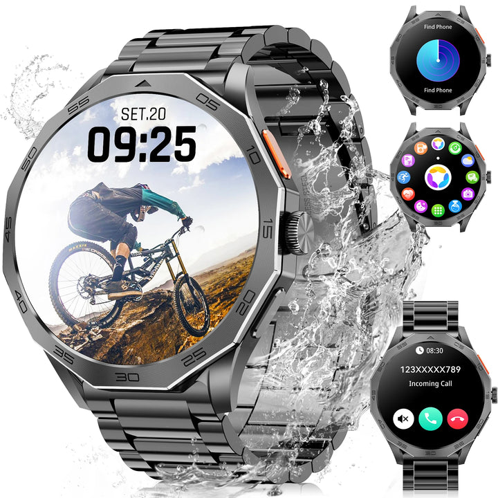 Karchilor Men’s Smartwatch – 1.85" HD Screen, Bluetooth Calling, IP68 Waterproof Fitness Watch