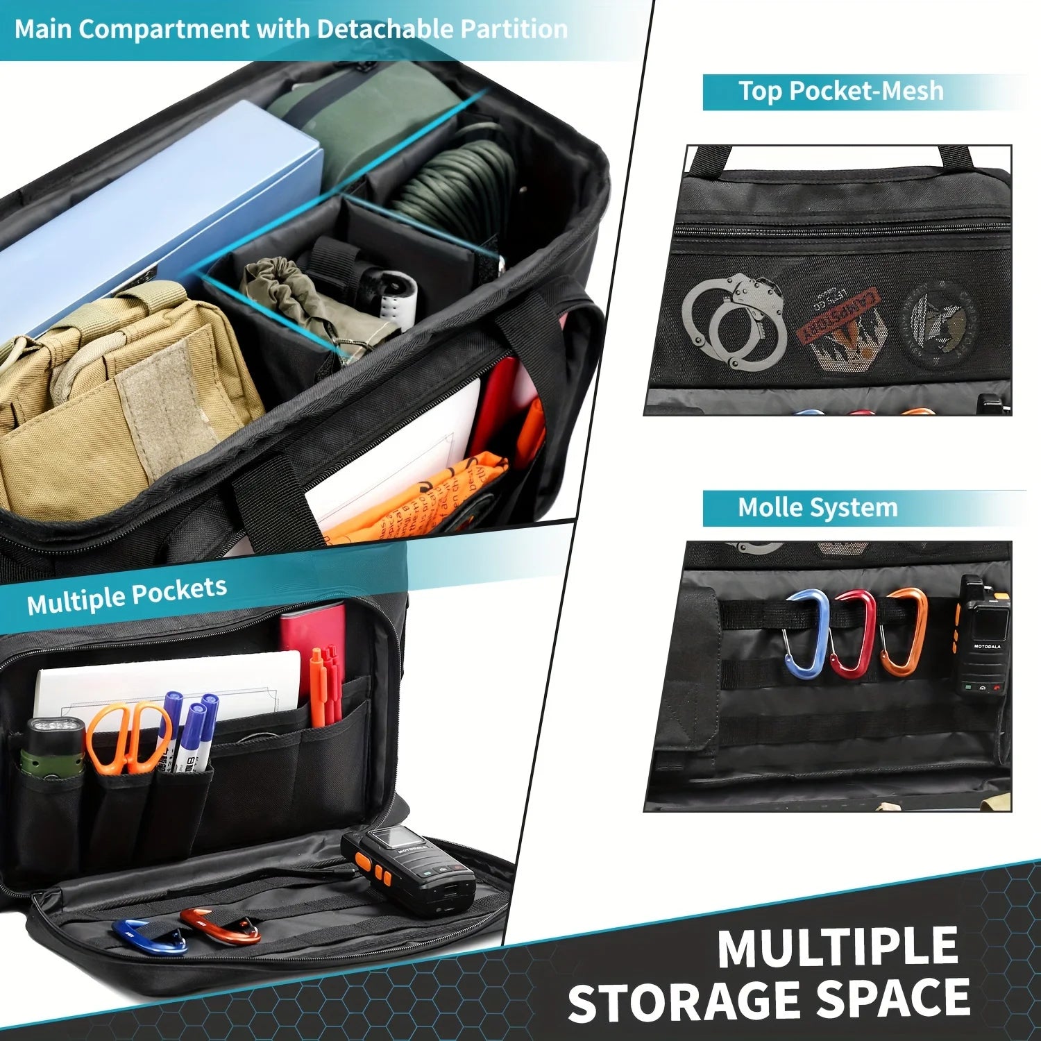 Police Duty Patrol Bag – Water-Resistant Front Seat Organizer for Law Enforcement Gear