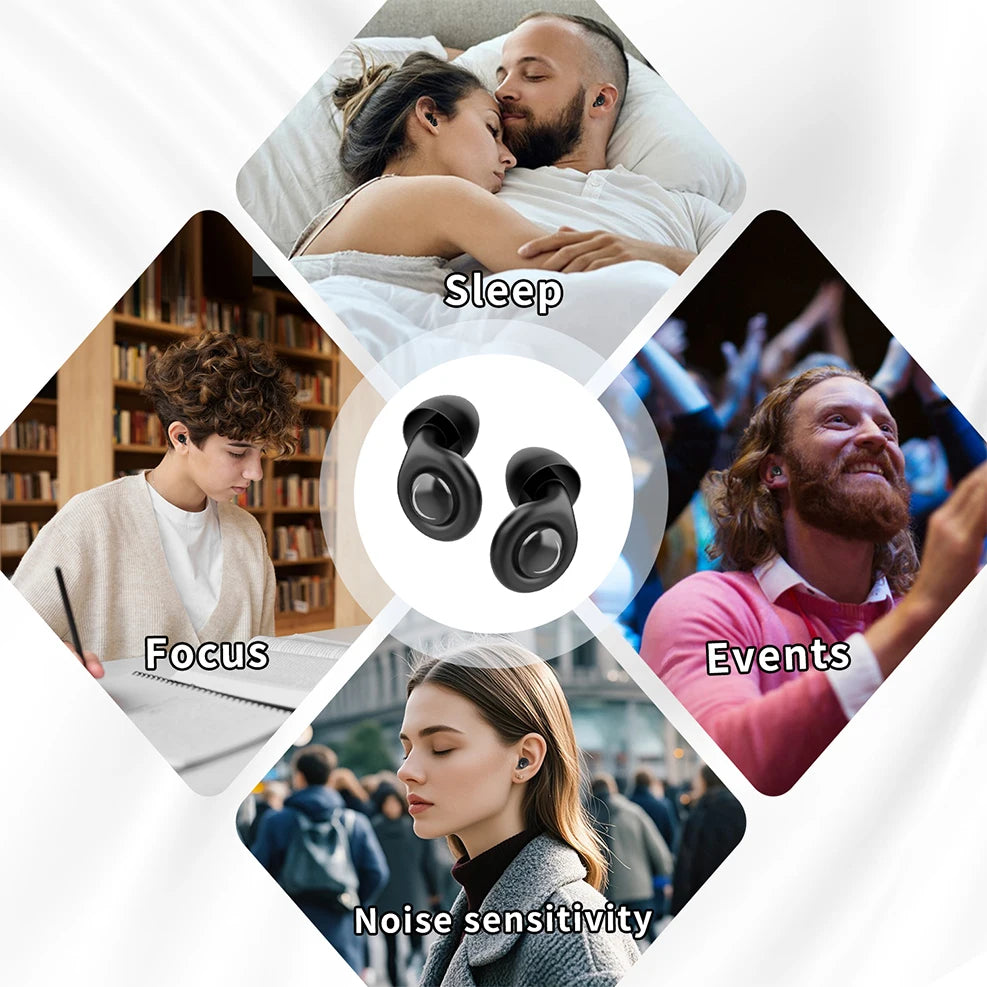 Silicone Noise-Cancelling Earplugs – Sleep, Anti-Snoring, Motorcycle & Noise Protection