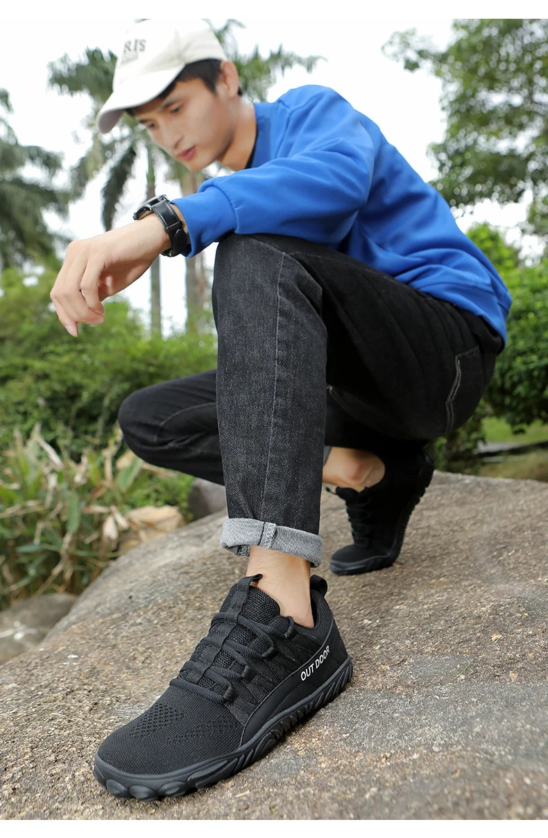 Wide-Fit Barefoot Hiking Shoes – Plus Size Outdoor & Indoor Sports Shoes for Men & Women