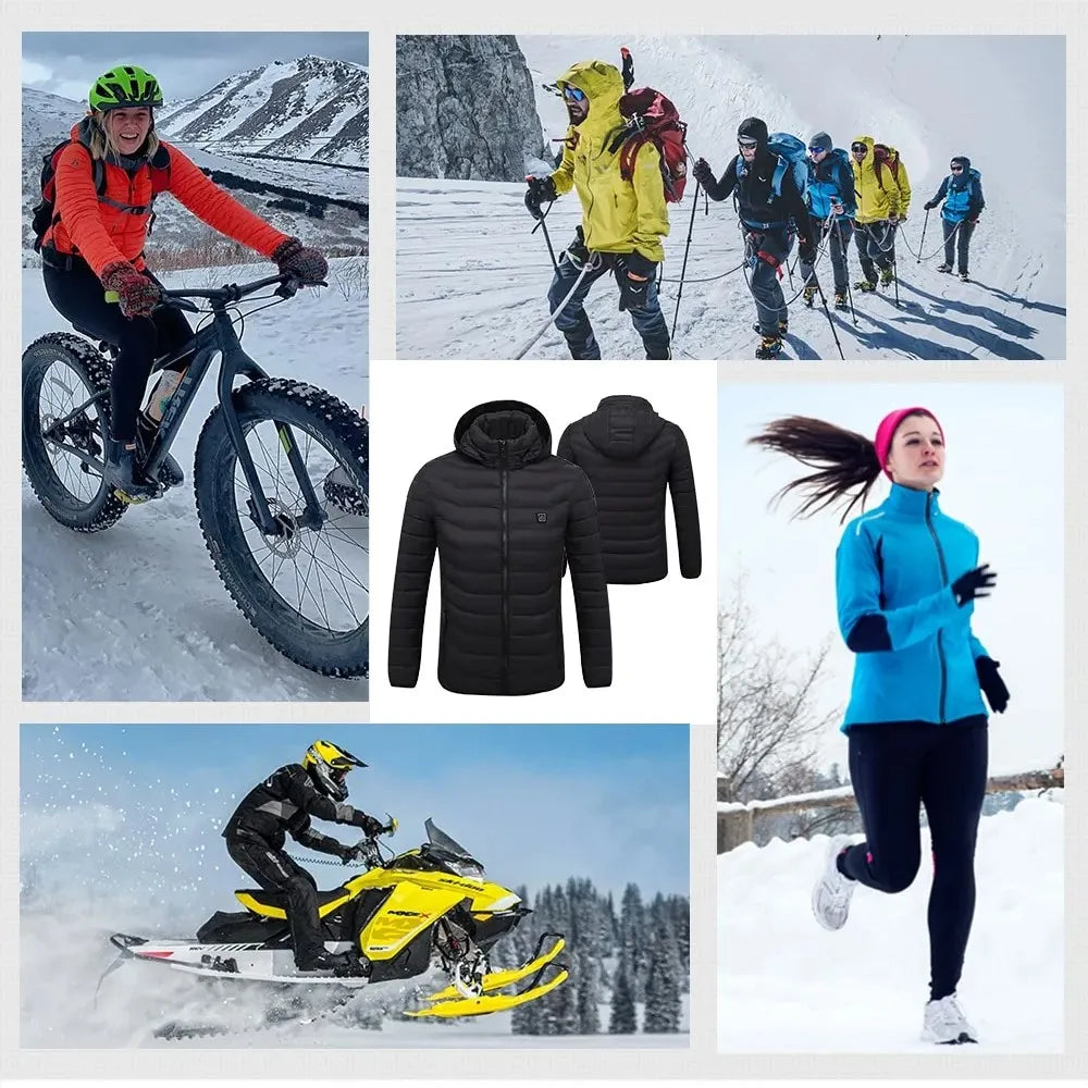 21-Zone USB Heated Jacket – Winter Heating Vest for Men & Women, Washable Outdoor Coat