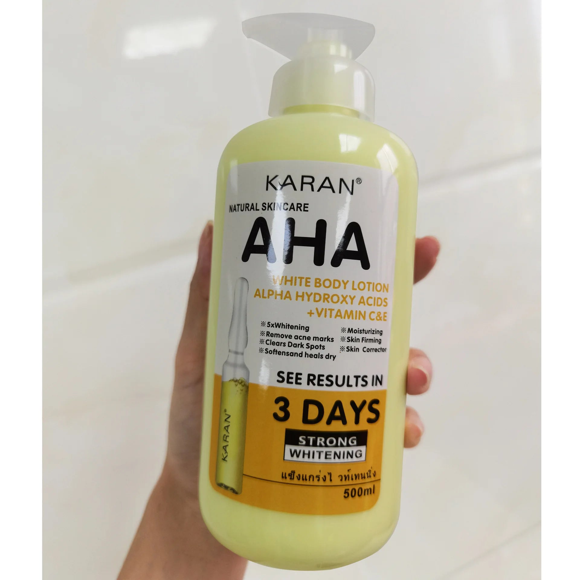 500ml Whitening Body Cream – with Vitamin C&E, Hydroxy Acids for Brightening & Moisturizing