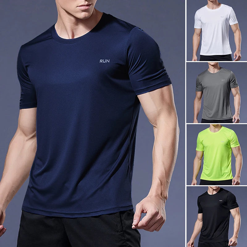 Men’s Quick-Dry Sports T-Shirt – Compression Workout & Running Jersey for Gym, Soccer, Jogging