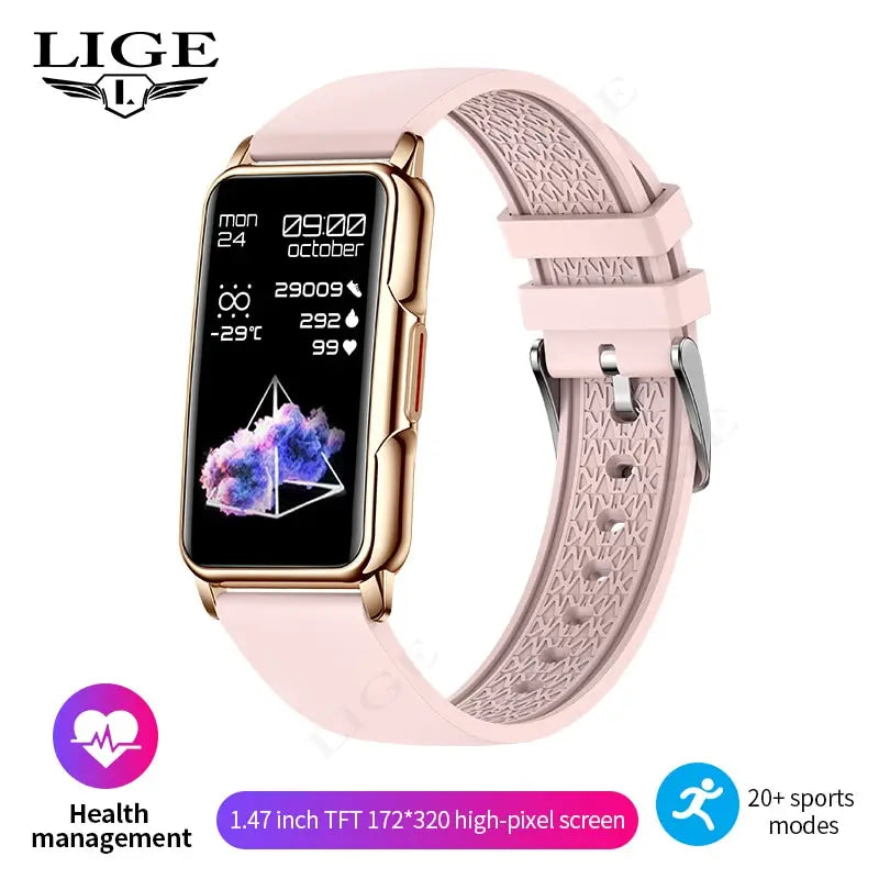 LIGE Women’s Smart Watch – Bluetooth Call, Fitness Tracker, IP67 Waterproof Touchscreen