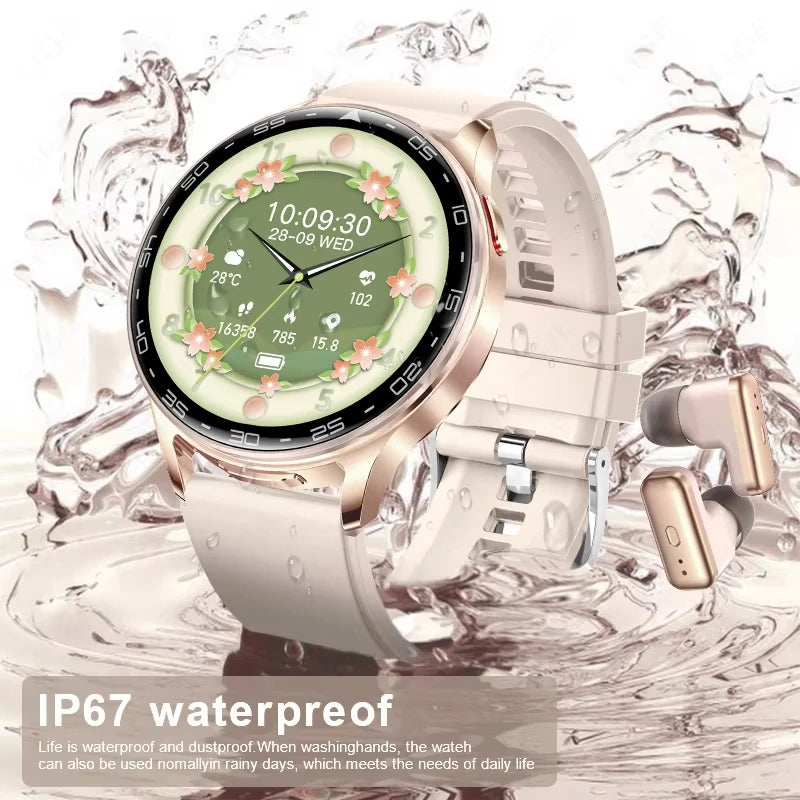 LIGE 2-in-1 Smartwatch with TWS Earbuds – Fitness Tracker with Music & Health Monitoring