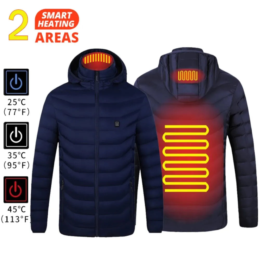 21-Zone USB Heated Jacket – Winter Heating Vest for Men & Women, Washable Outdoor Coat