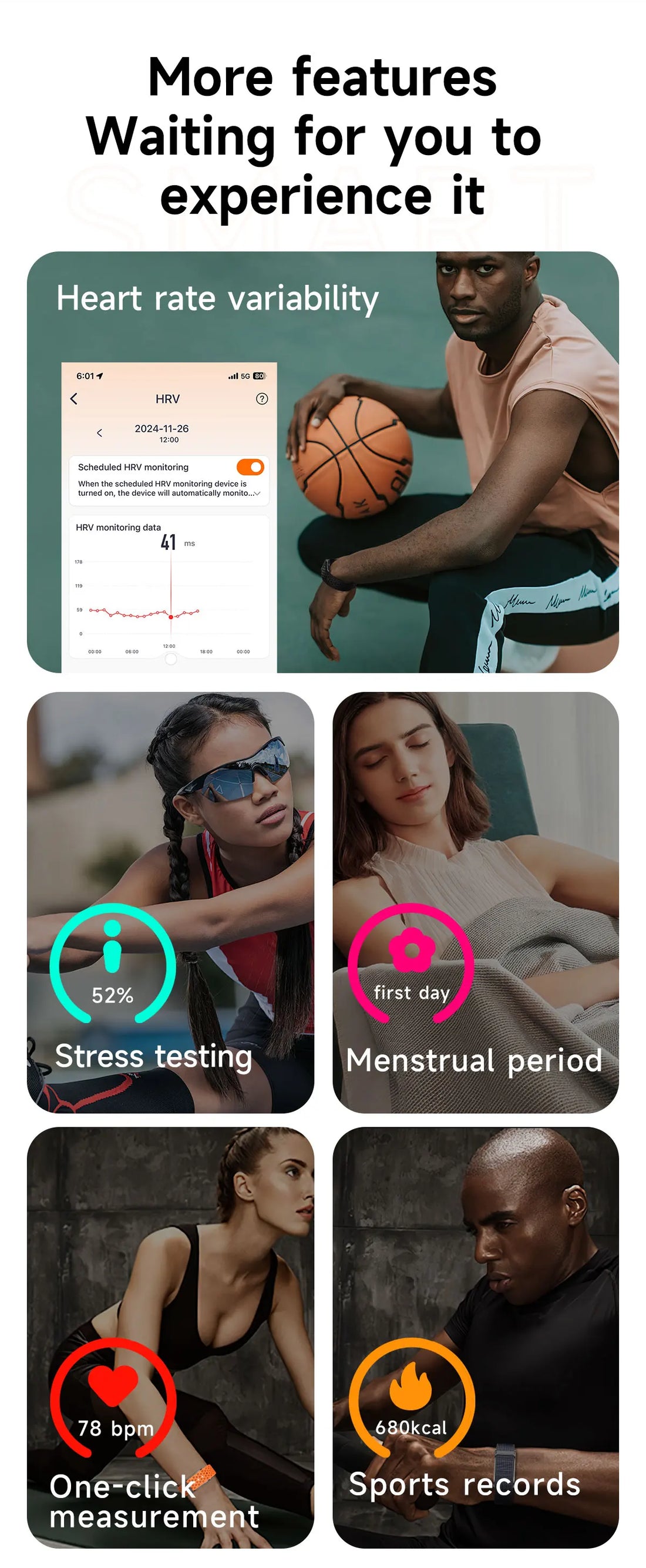 LIGE No-Screen Smartwatch for Men – Fitness Tracker, Heart Rate Monitor, 1ATM Waterproof