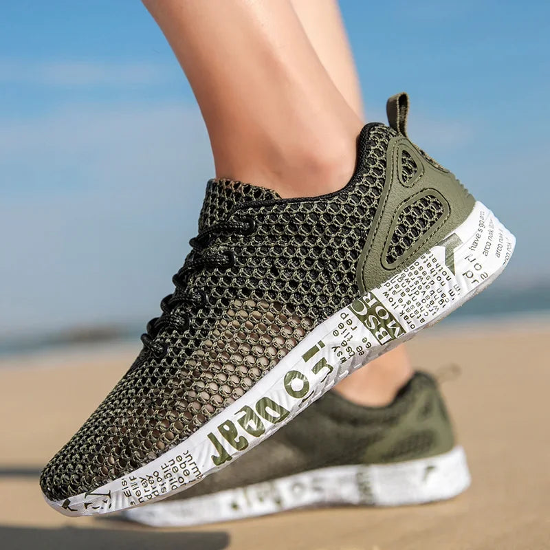 Men’s Summer Aqua Shoes – Breathable Air Mesh Water Sneakers for Beach & Sports