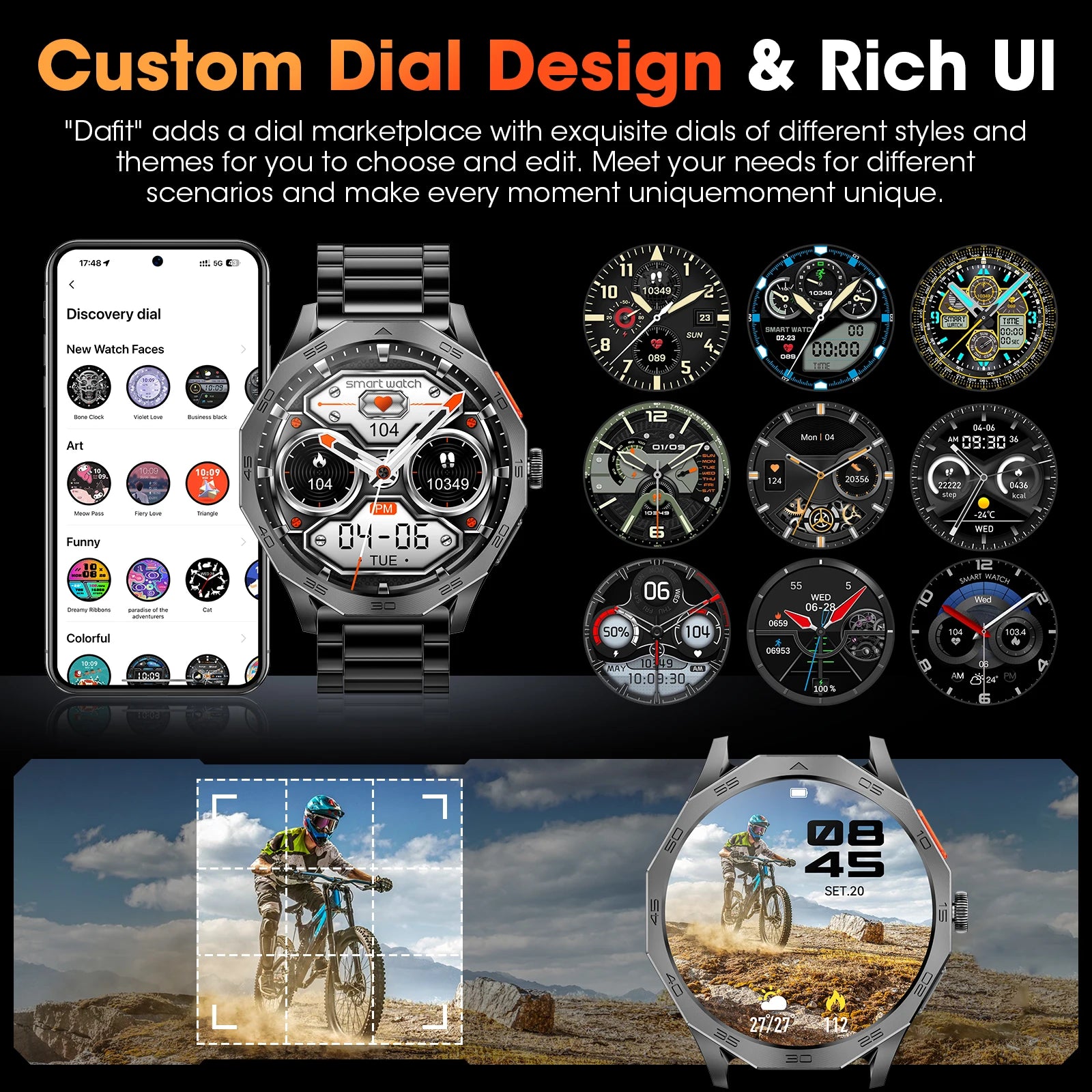 Karchilor Men’s Smartwatch – 1.85" HD Screen, Bluetooth Calling, IP68 Waterproof Fitness Watch