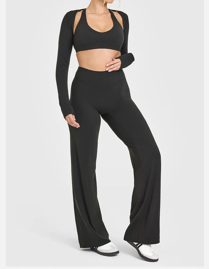 Women’s High-Waist Wide-Leg Yoga Pants – Breathable, Loose Fit, Hip-Lifting Fitness Trousers