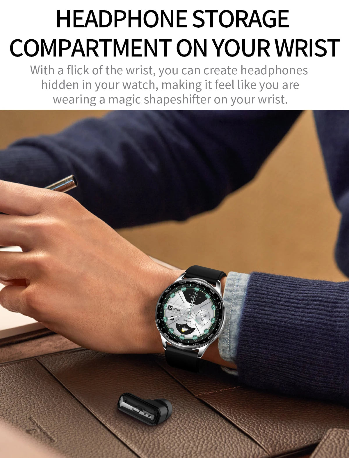 LIGE 2-in-1 Smartwatch with TWS Earbuds – Fitness Tracker with Music & Health Monitoring