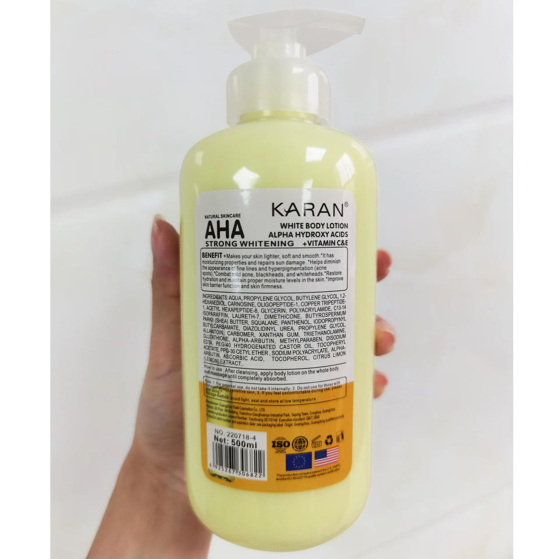 500ml Whitening Body Cream – with Vitamin C&E, Hydroxy Acids for Brightening & Moisturizing