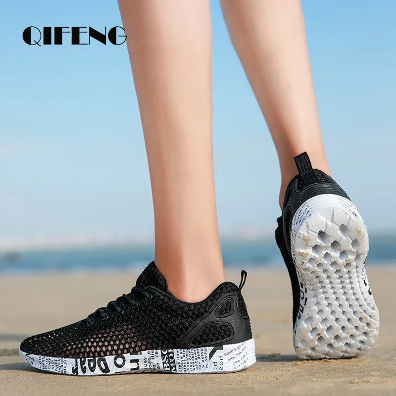 Men’s Summer Aqua Shoes – Breathable Air Mesh Water Sneakers for Beach & Sports