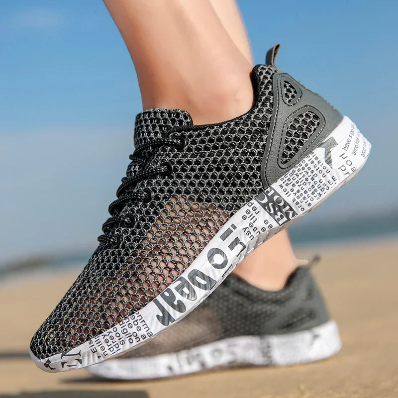 Men’s Summer Aqua Shoes – Breathable Air Mesh Water Sneakers for Beach & Sports