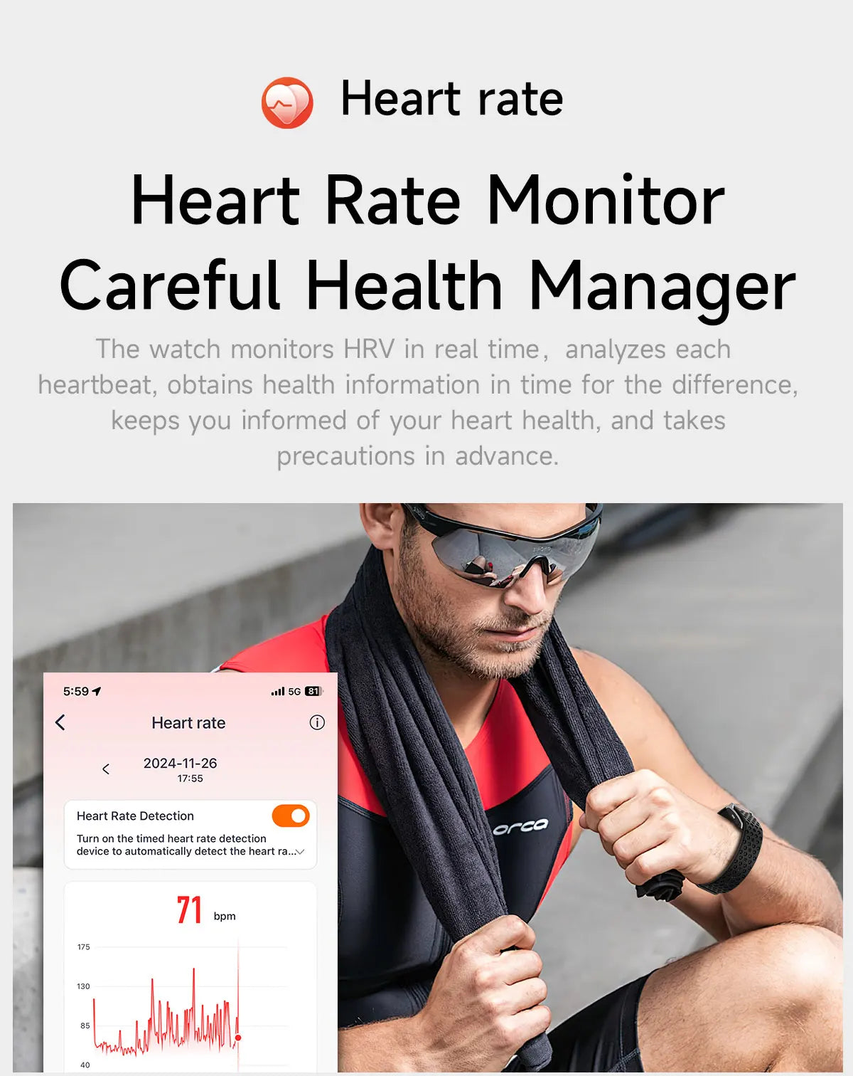 LIGE No-Screen Smartwatch for Men – Fitness Tracker, Heart Rate Monitor, 1ATM Waterproof