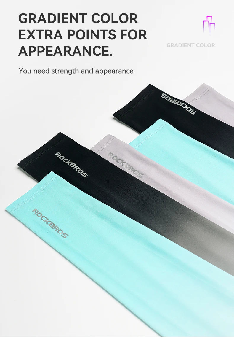 ROCKBROS Ice Silk Arm Sleeves – UV Protection for Cycling, Running & Outdoor Sports