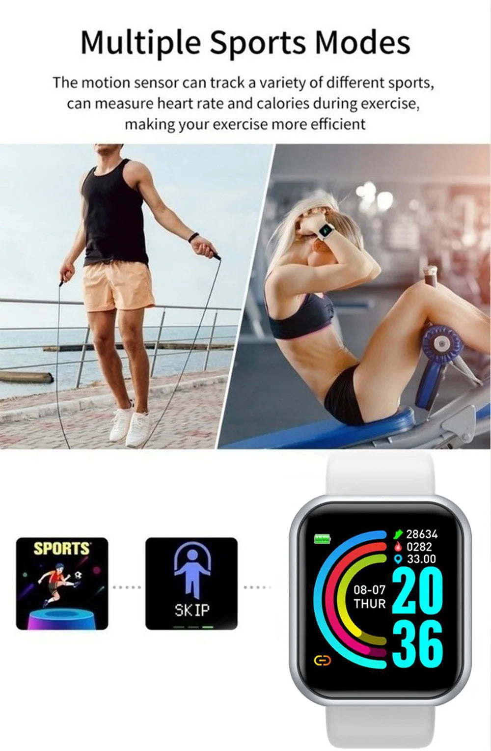 Multifunctional Smart Watch Y68/D20