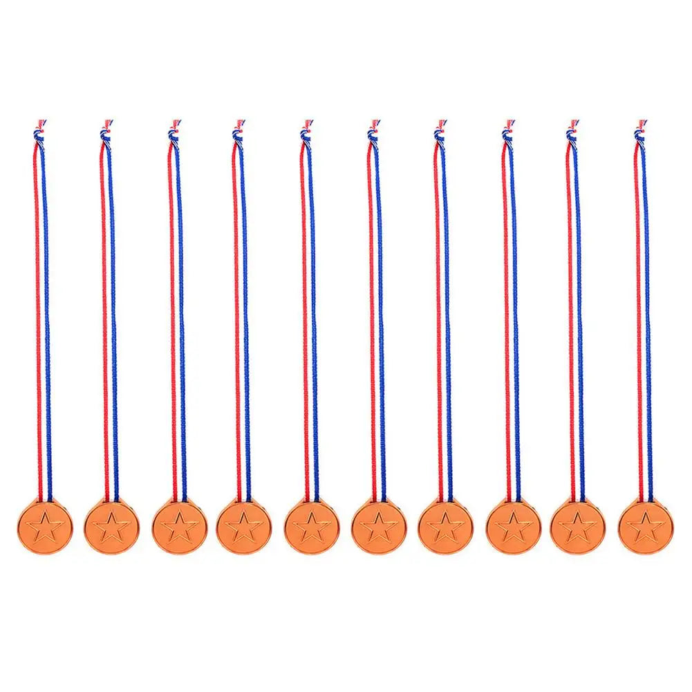 10/20pcs Gold Plastic Winner Medals – Party Favors & Game Prizes for Kids