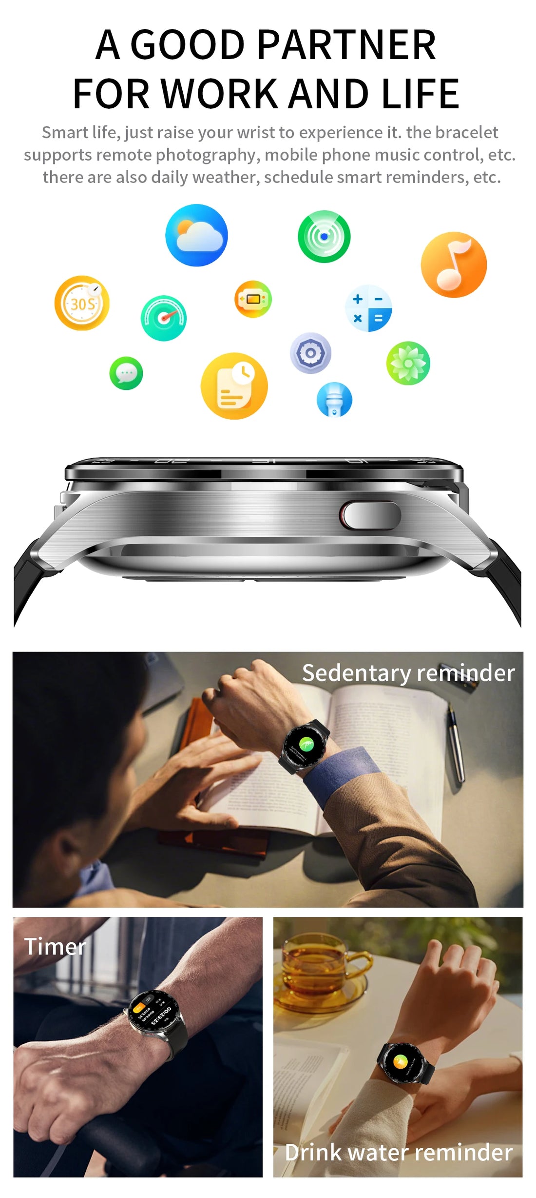 LIGE 2-in-1 Smartwatch with TWS Earbuds – Fitness Tracker with Music & Health Monitoring