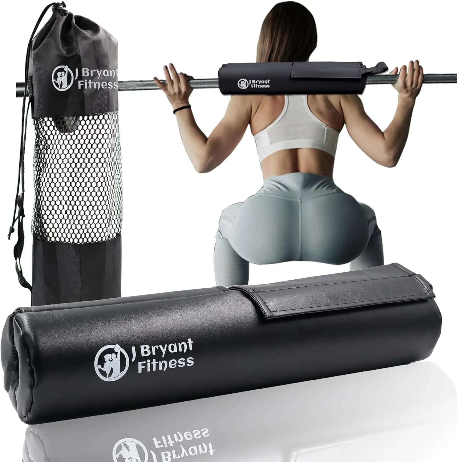 Barbell Pad for Squats & Hip Thrusts – Leather Weightlifting Cushion for Neck & Shoulder Support