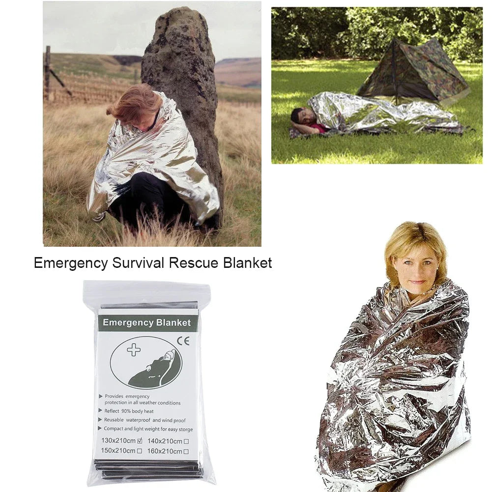 1–10PCS Emergency Thermal Blanket – Waterproof, Windproof Foil for Camping & Survival