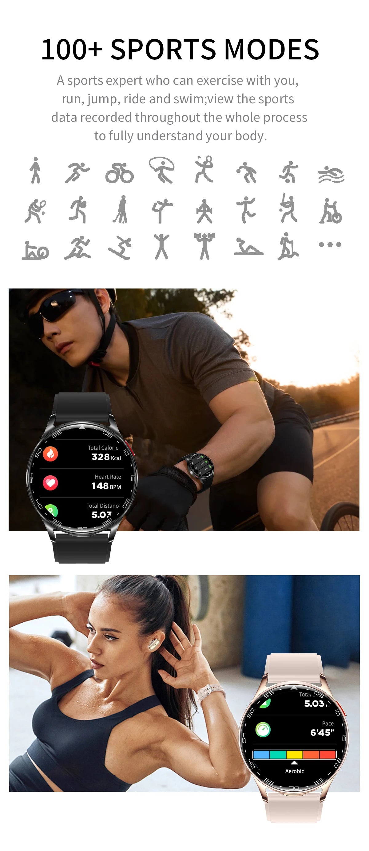 LIGE 2-in-1 Smartwatch with TWS Earbuds – Fitness Tracker with Music & Health Monitoring