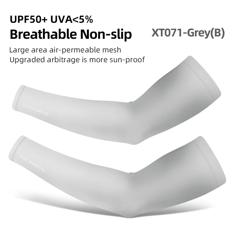ROCKBROS Ice Silk Arm Sleeves – UV Protection for Cycling, Running & Outdoor Sports