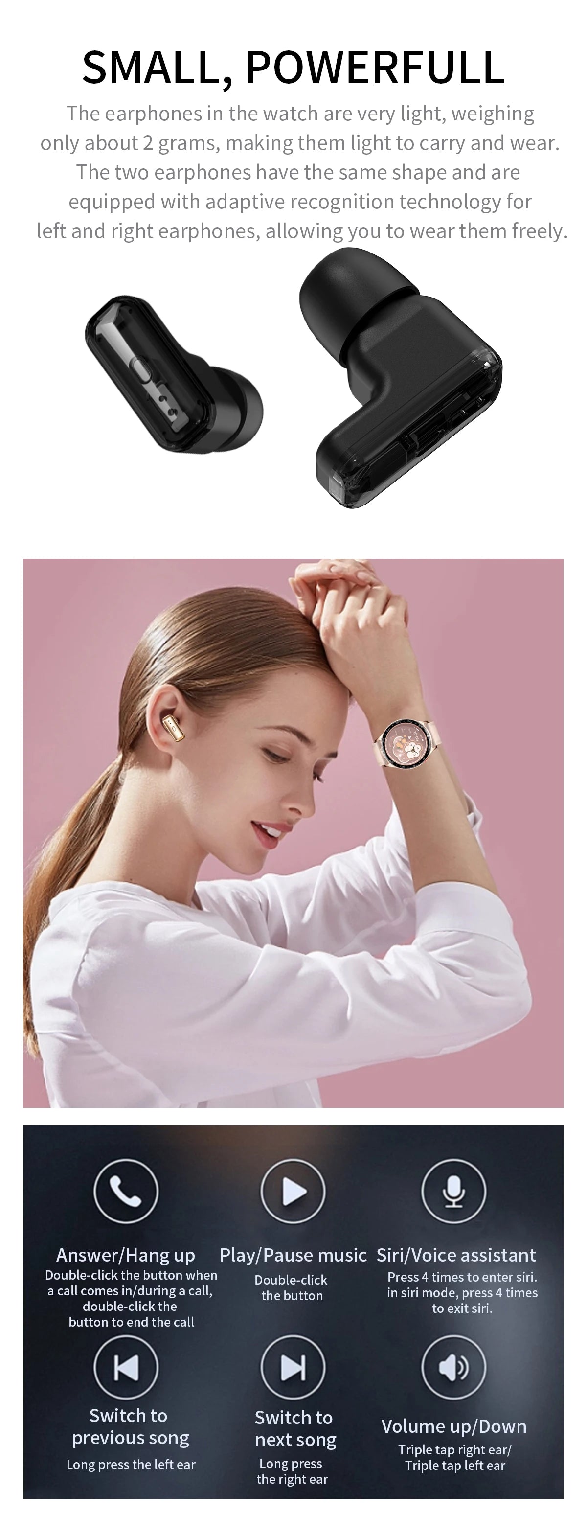 LIGE 2-in-1 Smartwatch with TWS Earbuds – Fitness Tracker with Music & Health Monitoring