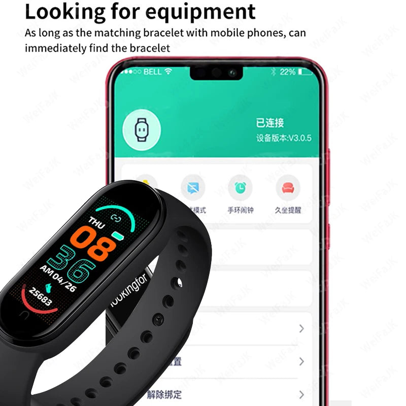 M6 Fitness Smart Watch – Waterproof Health Tracker for Men & Women