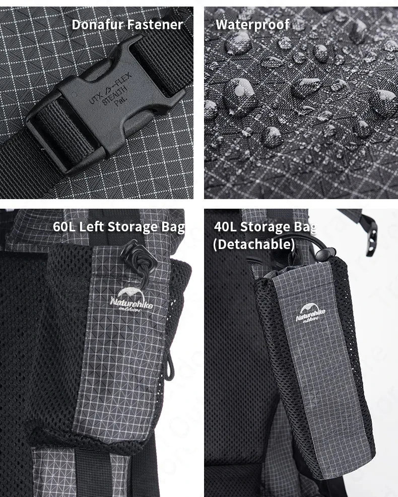 Naturehike 60+5L Waterproof Hiking Backpack – Ultralight Camping & Climbing Travel Pack