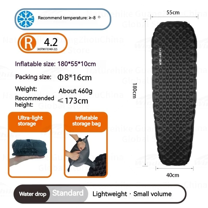 Windhike Inflatable Sleeping Pad – Ultralight Thermal Camping Mattress with R7.5/R4.2 Insulation