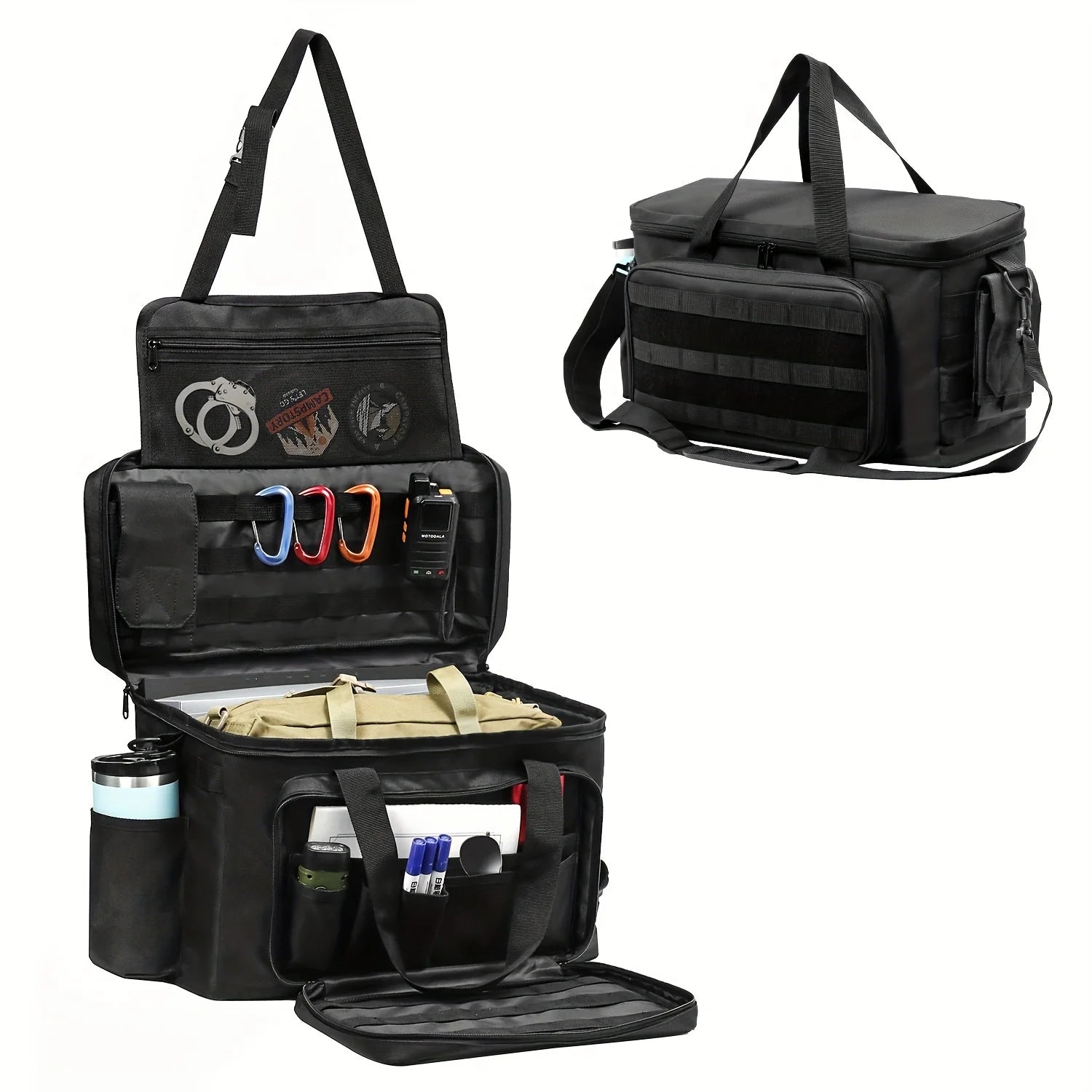 Police Duty Patrol Bag – Water-Resistant Front Seat Organizer for Law Enforcement Gear