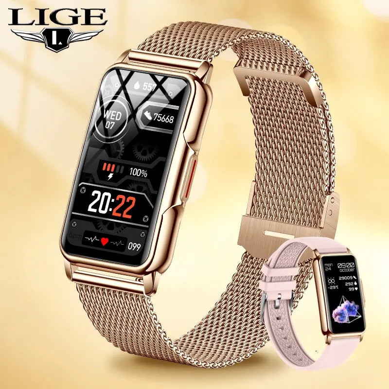 LIGE Women’s Smart Watch – Bluetooth Call, Fitness Tracker, IP67 Waterproof Touchscreen