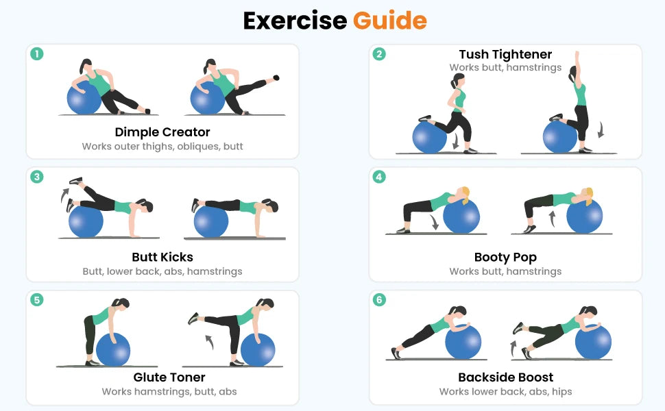 Yoga Balance Ball – 65/75/85cm for Home Fitness, Pilates & Prenatal Exercise