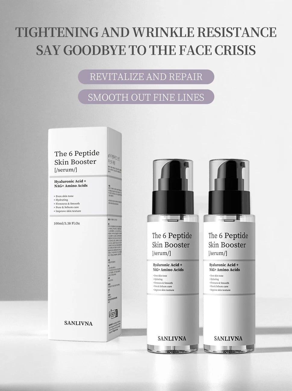 6 Peptide Essence Facial Skin Care Set – Collagen Boost, Anti-Aging & Hydration