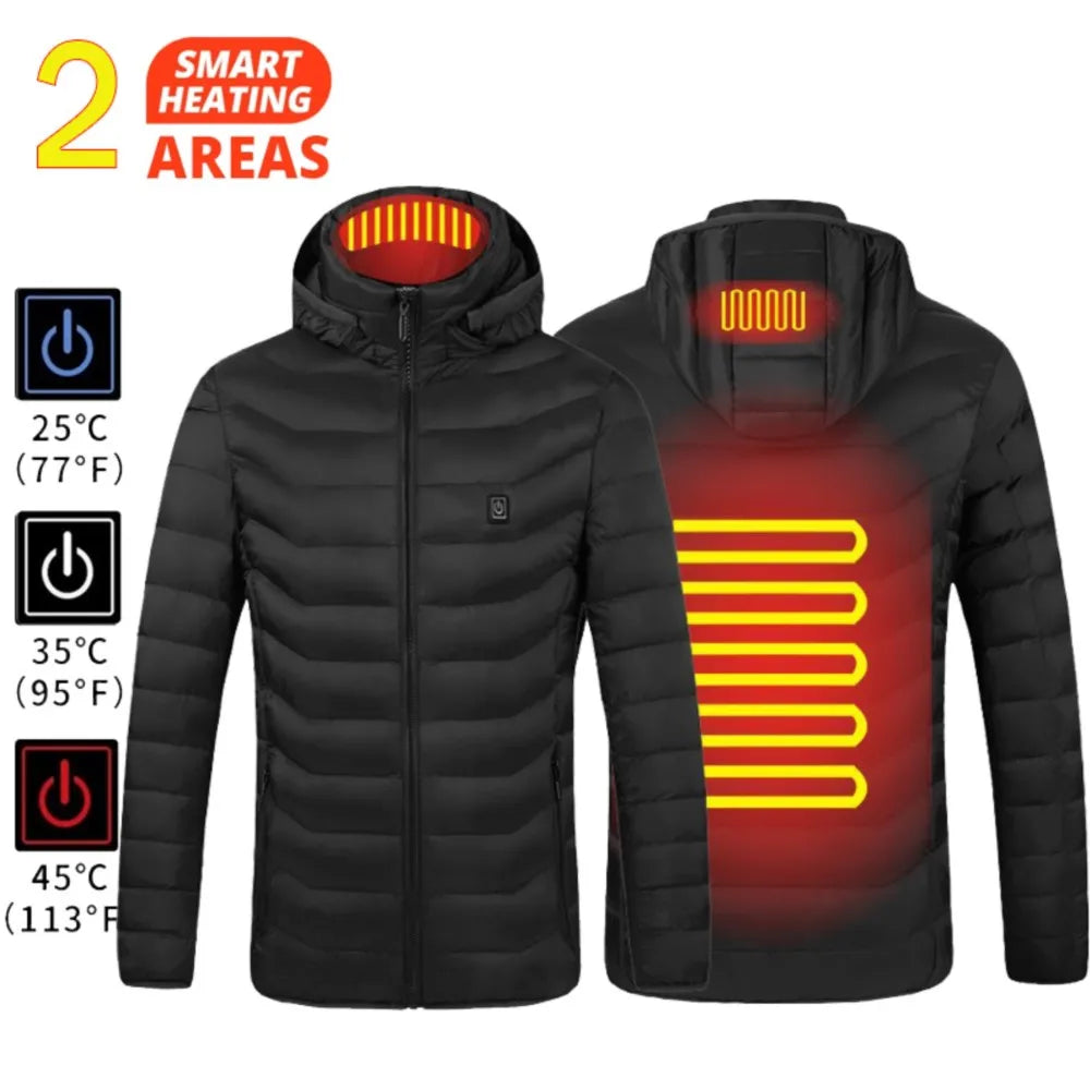 21-Zone USB Heated Jacket – Winter Heating Vest for Men & Women, Washable Outdoor Coat