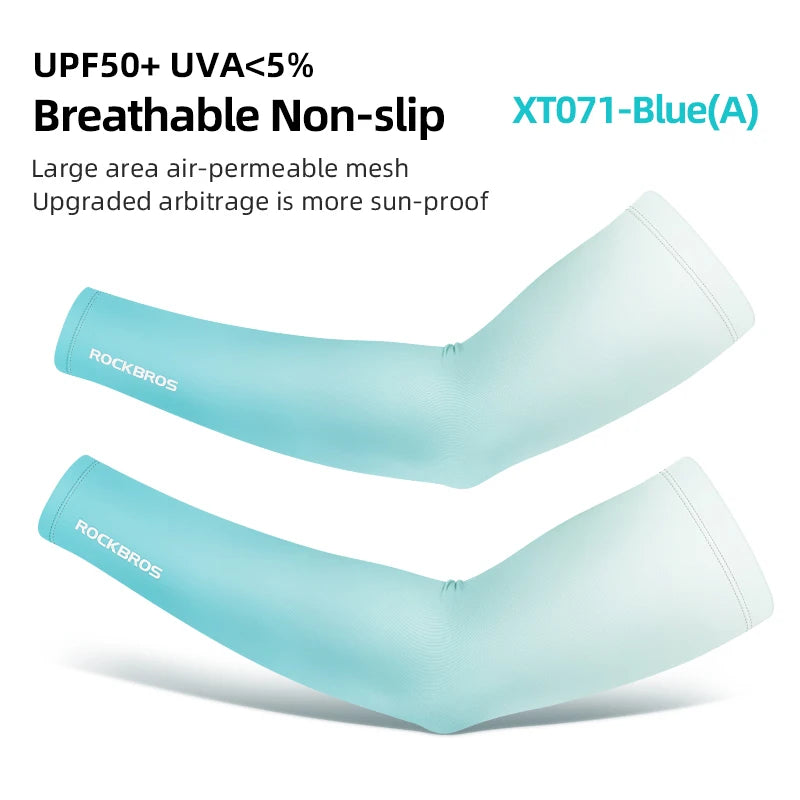 ROCKBROS Ice Silk Arm Sleeves – UV Protection for Cycling, Running & Outdoor Sports