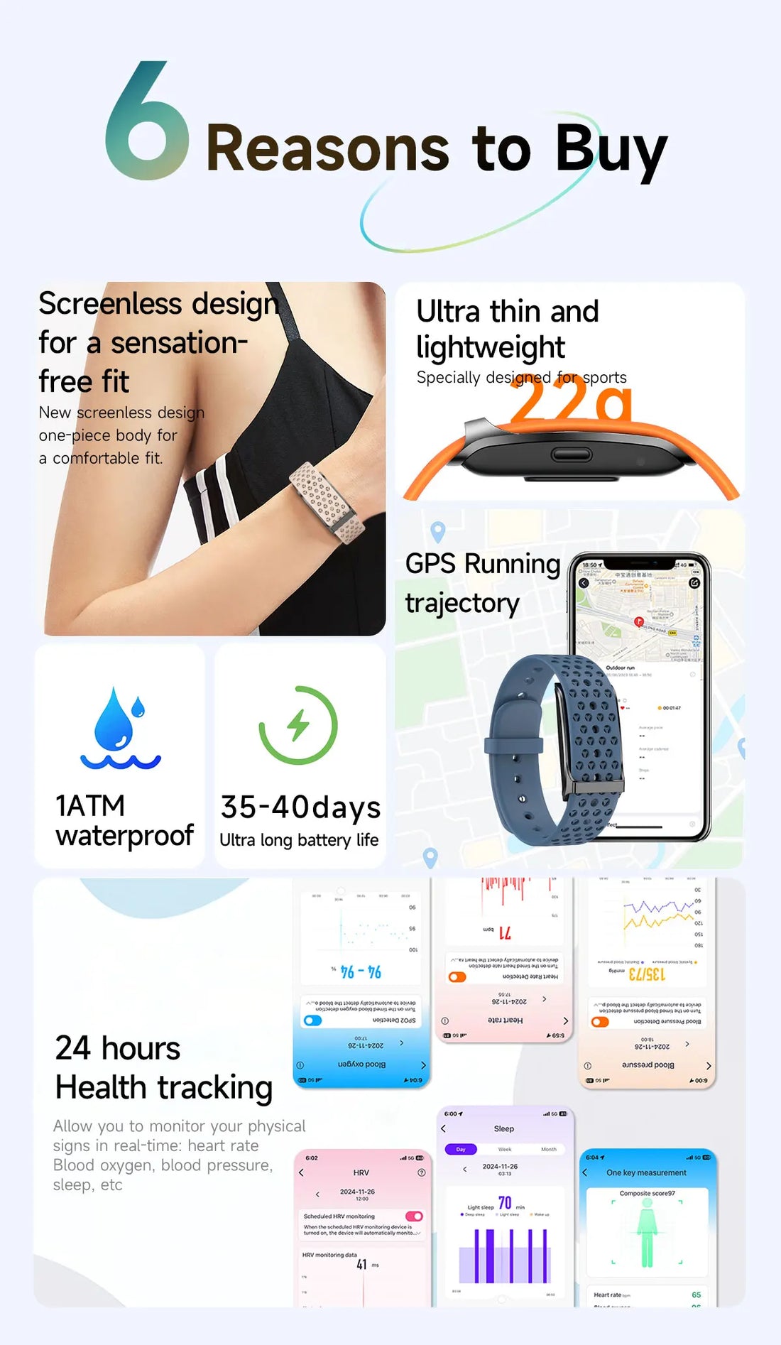 LIGE No-Screen Smartwatch for Men – Fitness Tracker, Heart Rate Monitor, 1ATM Waterproof