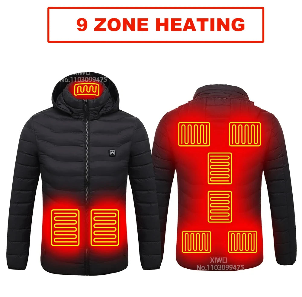 21-Zone USB Heated Jacket – Winter Heating Vest for Men & Women, Washable Outdoor Coat