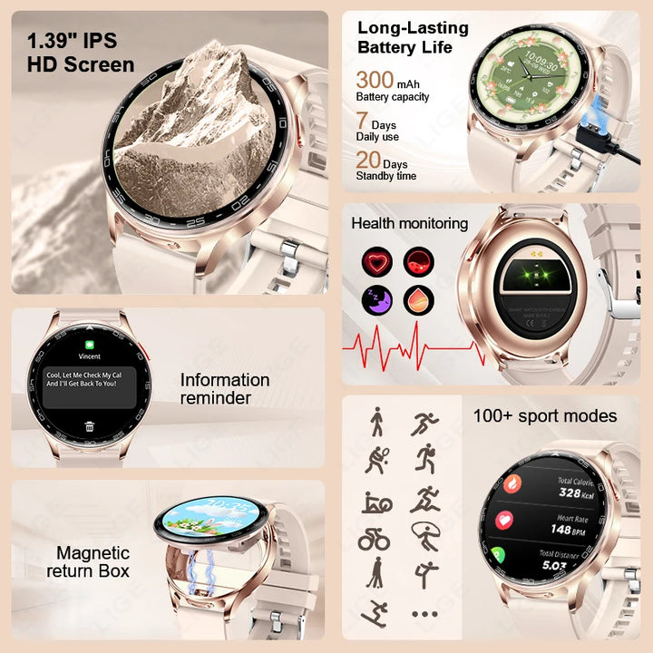 LIGE 2-in-1 Smartwatch with TWS Earbuds – Fitness Tracker with Music & Health Monitoring
